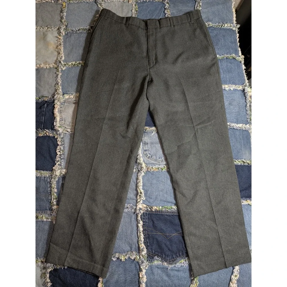Levi Action Slacks‎ Flat Front Dacron Polyester Dark Gray Men's 40x32 (40x31)